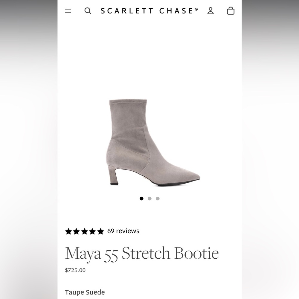 Scarlett Chase Maya 55 Stretch Booties grey barely used 9.5